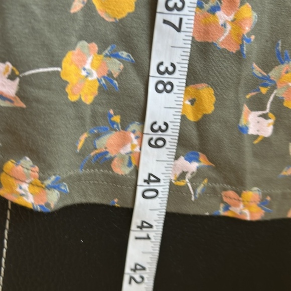 PACT Floral Dress Fit and Flare Sleeveless Tie Back Pockets Olive Green Sz L NEW - Picture 11 of 14
